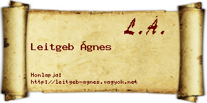 Leitgeb Ágnes névjegykártya